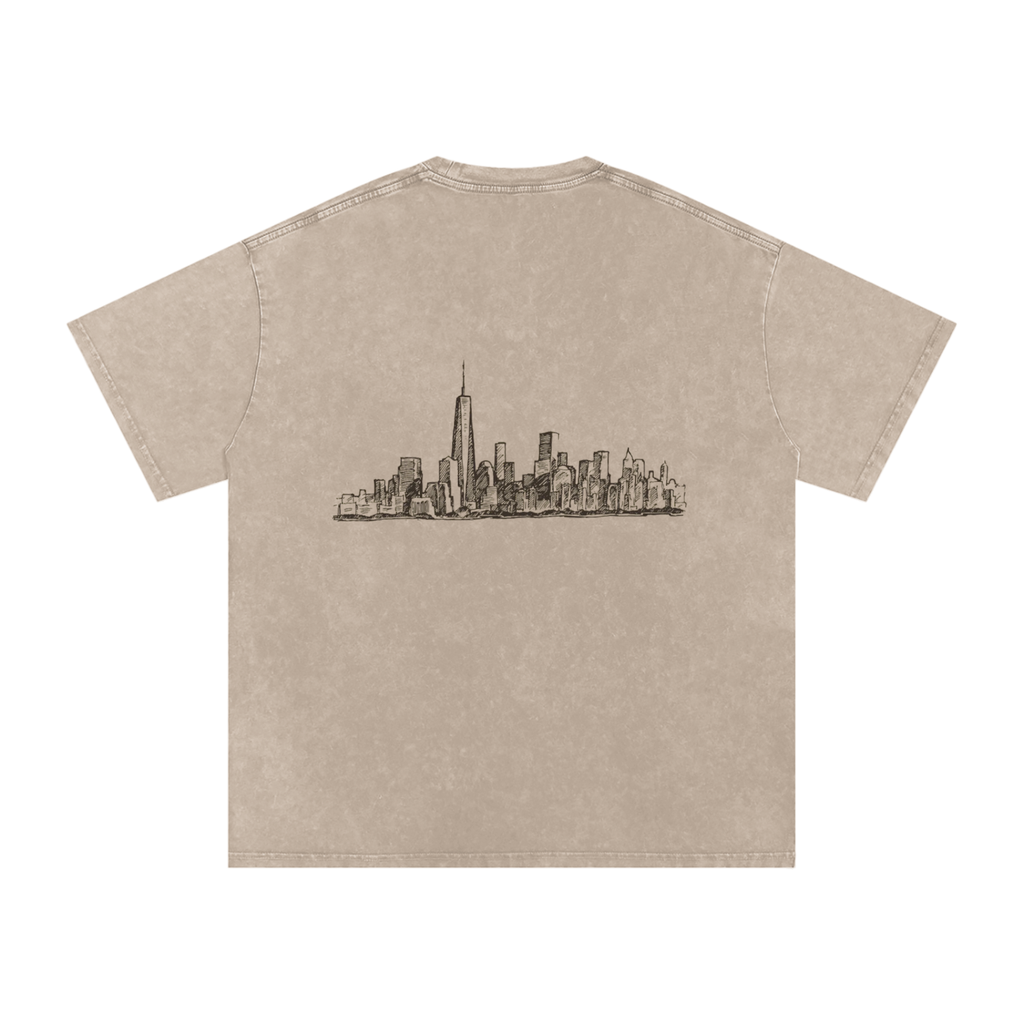 snow washed shirt,T-shirt,oversized T