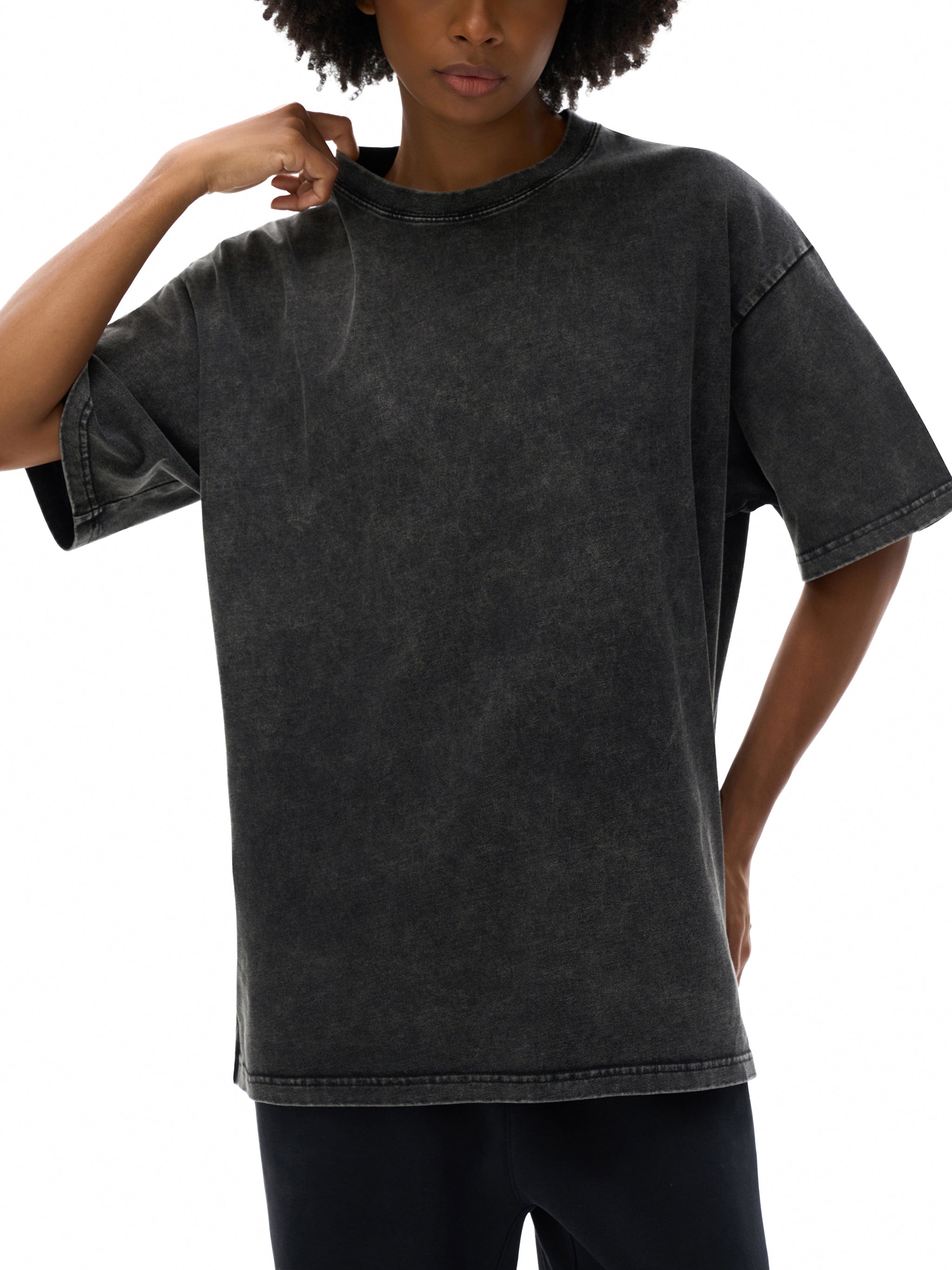 snow washed shirt,T-shirt,oversized T